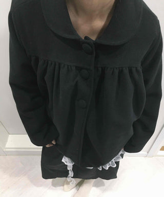 Vintage Oversized Collared Wool Touch Midi Coat