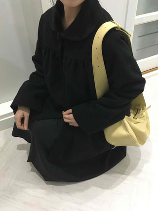 Vintage Oversized Collared Wool Touch Midi Coat