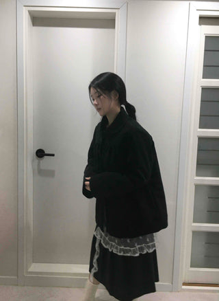 Vintage Oversized Collared Wool Touch Midi Coat