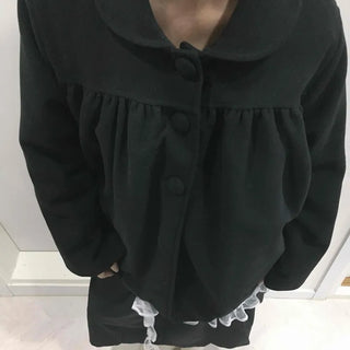 Vintage Oversized Collared Wool Touch Midi Coat