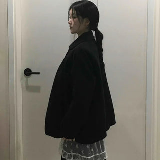 Vintage Oversized Collared Wool Touch Midi Coat