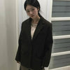 Modern Short Boxy Fit Slim Lapel Button Jacket