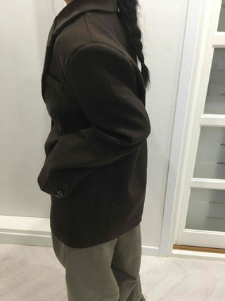 Modern Short Boxy Fit Slim Lapel Button Jacket