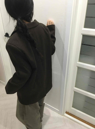 Modern Short Boxy Fit Slim Lapel Button Jacket