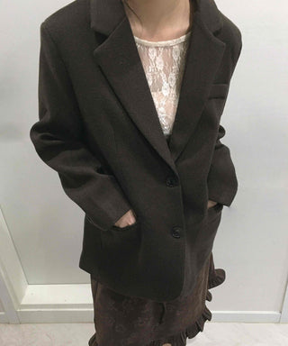 Modern Short Boxy Fit Slim Lapel Button Jacket