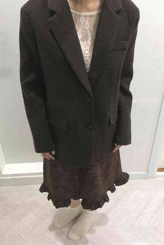 Modern Short Boxy Fit Slim Lapel Button Jacket