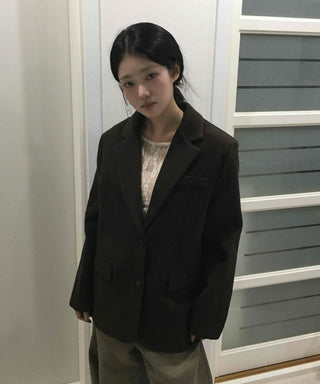 Modern Short Boxy Fit Slim Lapel Button Jacket