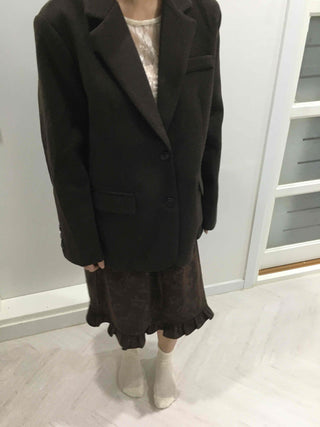 Modern Short Boxy Fit Slim Lapel Button Jacket