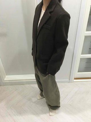 Modern Short Boxy Fit Slim Lapel Button Jacket