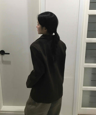 Modern Short Boxy Fit Slim Lapel Button Jacket