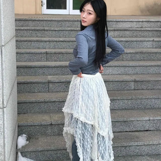Feminine Western Stitch Crop Long Sleeve Shirt
