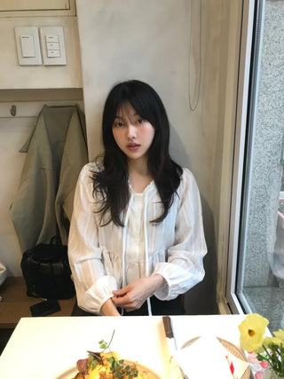 Miyu Frill Ribbon Lace Blouse