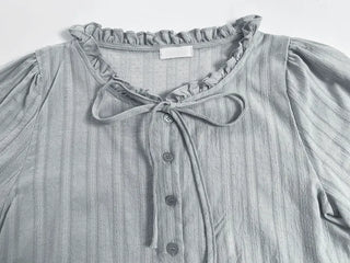 Miyu Frill Ribbon Lace Blouse