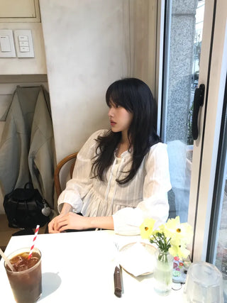 Miyu Frill Ribbon Lace Blouse