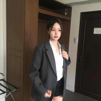 Soft Asymmetrical Loose Fit Knit Jacket