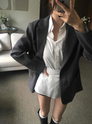 Soft Asymmetrical Loose Fit Knit Jacket