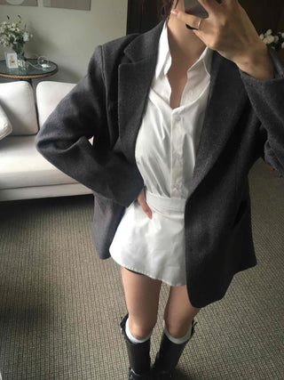 Soft Asymmetrical Loose Fit Knit Jacket