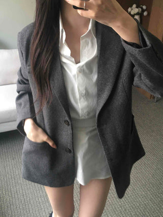 Soft Asymmetrical Loose Fit Knit Jacket