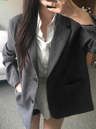 Soft Asymmetrical Loose Fit Knit Jacket