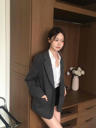 Soft Asymmetrical Loose Fit Knit Jacket