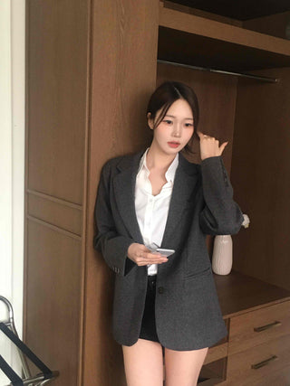 Soft Asymmetrical Loose Fit Knit Jacket