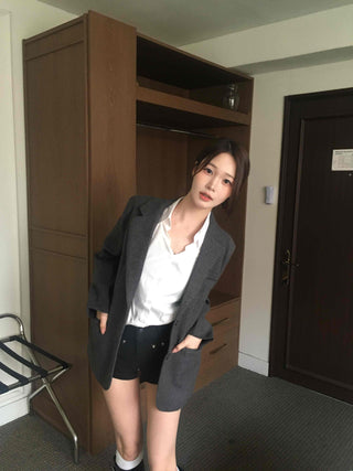 Soft Asymmetrical Loose Fit Knit Jacket