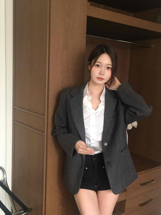 Soft Asymmetrical Loose Fit Knit Jacket