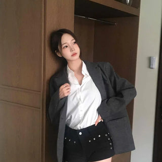 Soft Asymmetrical Loose Fit Knit Jacket