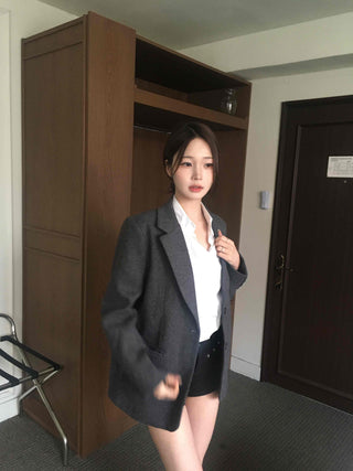 Soft Asymmetrical Loose Fit Knit Jacket