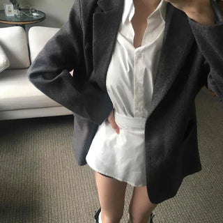 Soft Asymmetrical Loose Fit Knit Jacket