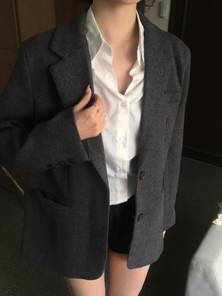 Soft Asymmetrical Loose Fit Knit Jacket