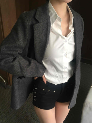 Soft Asymmetrical Loose Fit Knit Jacket