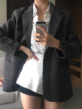Soft Asymmetrical Loose Fit Knit Jacket