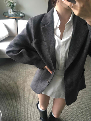 Soft Asymmetrical Loose Fit Knit Jacket