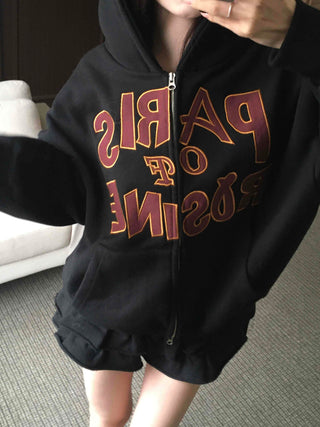 Vintage American Embroidered Half Open Zip-up