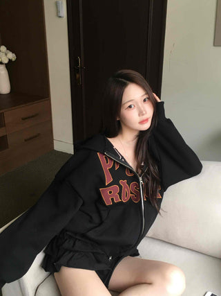 Vintage American Embroidered Half Open Zip-up