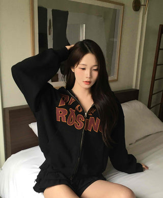 Vintage American Embroidered Half Open Zip-up