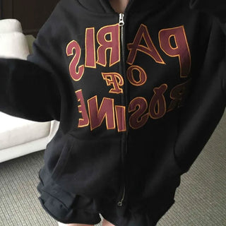 Vintage American Embroidered Half Open Zip-up
