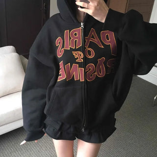 Vintage American Embroidered Half Open Zip-up
