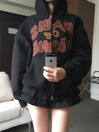 Vintage American Embroidered Half Open Zip-up