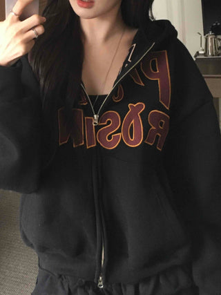Vintage American Embroidered Half Open Zip-up