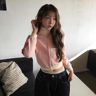 Glossy Shining Button Point Full-Zip Jersey