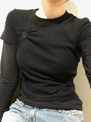 Hani Heart Punching Crop Short Sleeve Tee