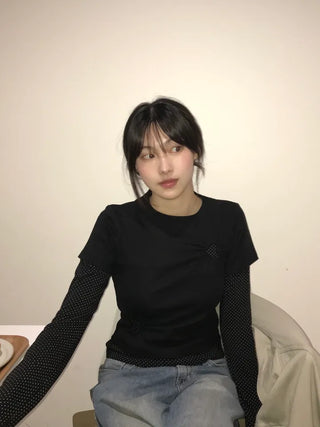 Hani Heart Punching Crop Short Sleeve Tee