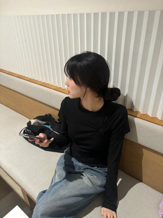 Hani Heart Punching Crop Short Sleeve Tee