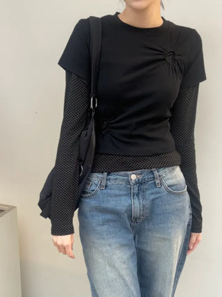 Hani Heart Punching Crop Short Sleeve Tee