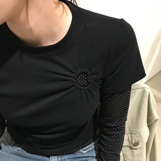 Hani Heart Punching Crop Short Sleeve Tee