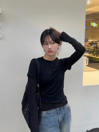Hani Heart Punching Crop Short Sleeve Tee