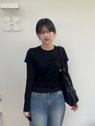 Hani Heart Punching Crop Short Sleeve Tee