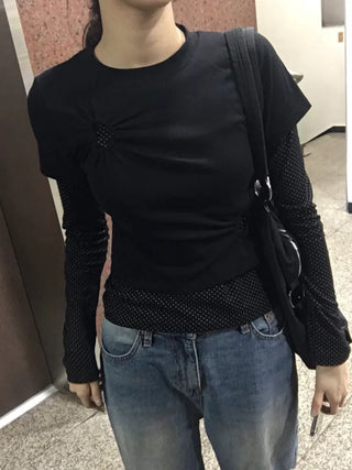 Hani Heart Punching Crop Short Sleeve Tee